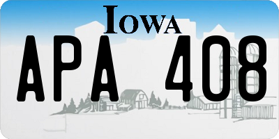 IA license plate APA408