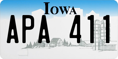 IA license plate APA411