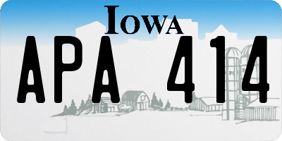 IA license plate APA414