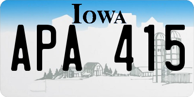 IA license plate APA415