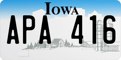 IA license plate APA416