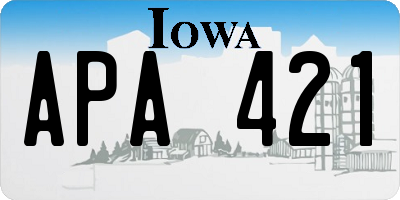 IA license plate APA421