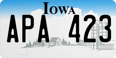 IA license plate APA423