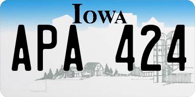 IA license plate APA424