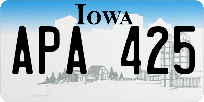 IA license plate APA425