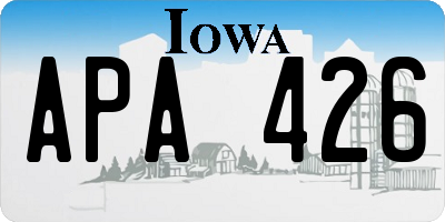 IA license plate APA426