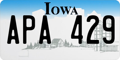 IA license plate APA429