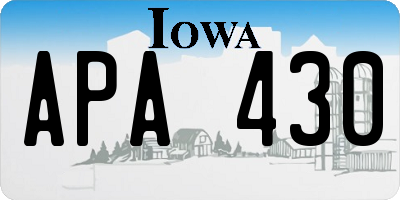 IA license plate APA430