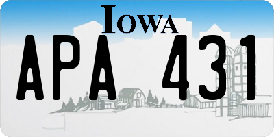 IA license plate APA431