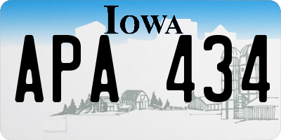 IA license plate APA434