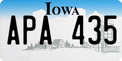IA license plate APA435