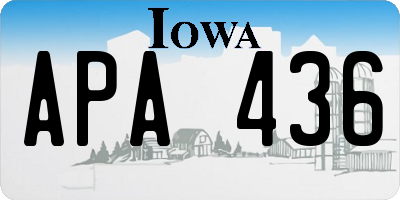 IA license plate APA436