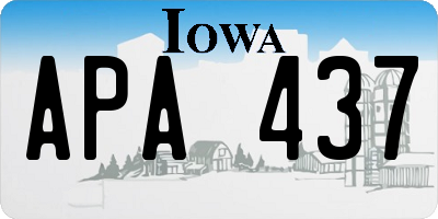 IA license plate APA437
