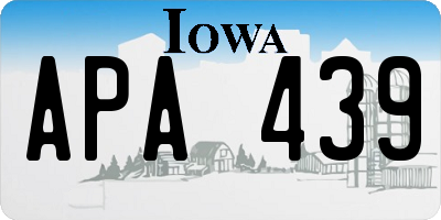 IA license plate APA439