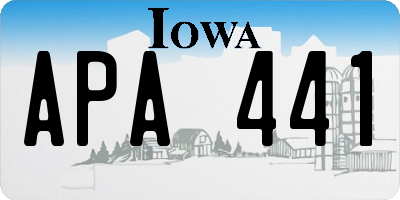 IA license plate APA441