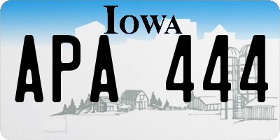 IA license plate APA444