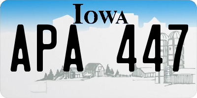 IA license plate APA447