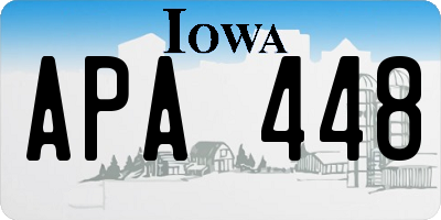 IA license plate APA448