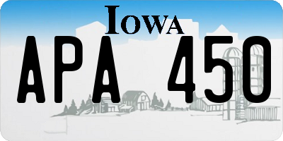 IA license plate APA450