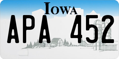 IA license plate APA452