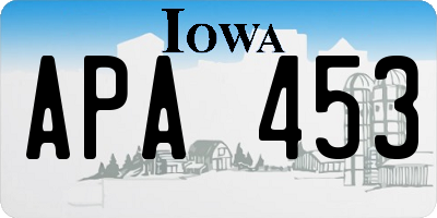 IA license plate APA453