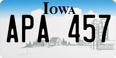 IA license plate APA457