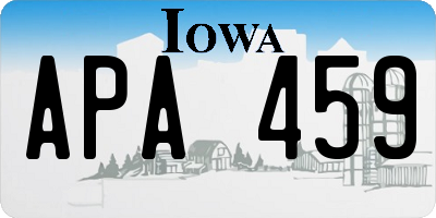IA license plate APA459