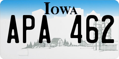 IA license plate APA462