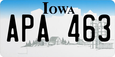 IA license plate APA463