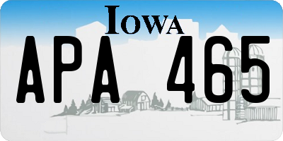 IA license plate APA465