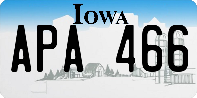 IA license plate APA466