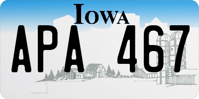 IA license plate APA467