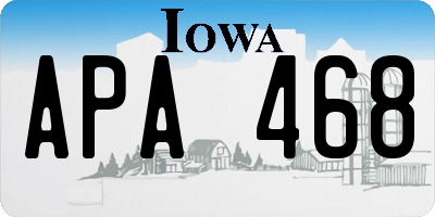 IA license plate APA468