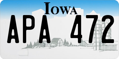 IA license plate APA472