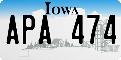 IA license plate APA474