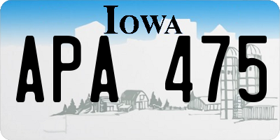 IA license plate APA475