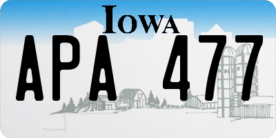 IA license plate APA477