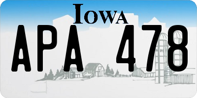 IA license plate APA478