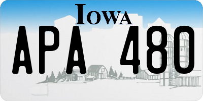 IA license plate APA480