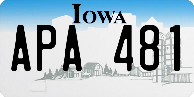 IA license plate APA481