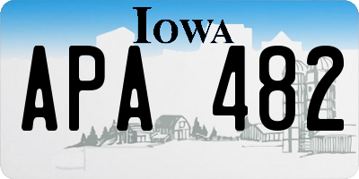 IA license plate APA482