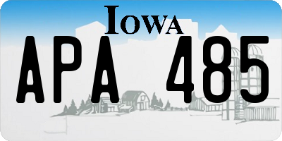IA license plate APA485