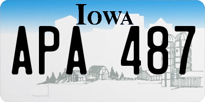 IA license plate APA487