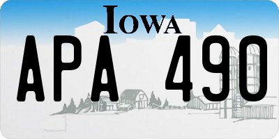IA license plate APA490