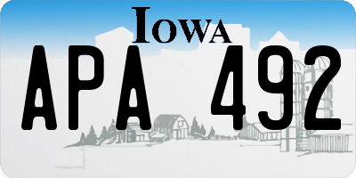 IA license plate APA492