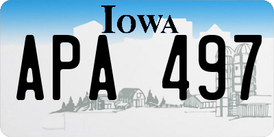 IA license plate APA497