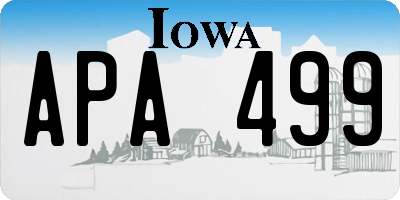 IA license plate APA499