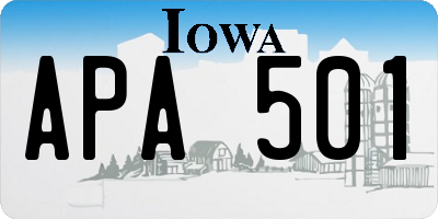 IA license plate APA501