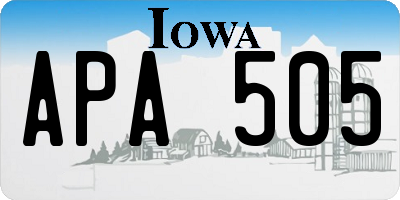 IA license plate APA505