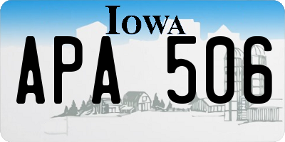 IA license plate APA506